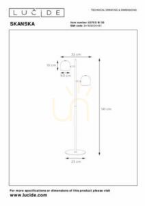 Lucide SKANSKA-LED fekete LED állólámpa 03703/10/30 small 3
