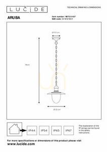 Kültéri függőlámpa Lucide Aruba barna fém IP44 E27 25 cm 11872/01/97 small 2