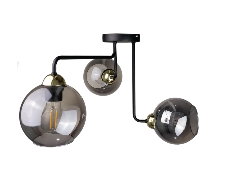 Jelölje be Mennyezeti lámpa 3xE27 COSMO BLACK / GOLD Mennyezeti lámpa 3xE27 COSMO BLACK / GOLD