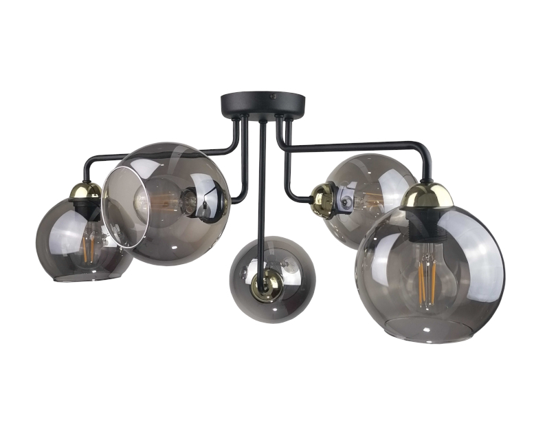 Jelölje be Mennyezeti lámpa 5xE27 COSMO BLACK / GOLD Mennyezeti lámpa 5xE27 COSMO BLACK / GOLD