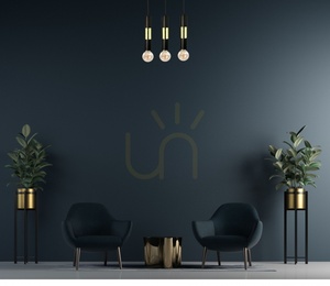 Keter Lighting MAGNUM BULB 1266 függőlámpa 3×E27 fekete-arany small 1
