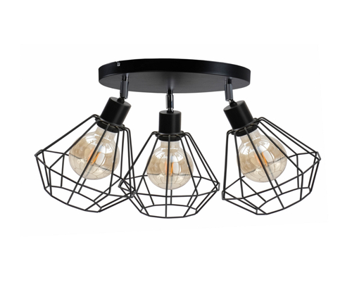 Jelölje be Fekete Keter Lighting FOSKAL 455 mennyezeti spotlámpa, 3 × E27, 32 cm