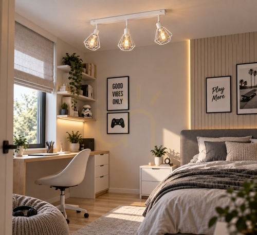 Jelölje be Keter Lighting FOSKAL 463 fehér mennyezeti spotlámpa, 3×E27, 65 cm