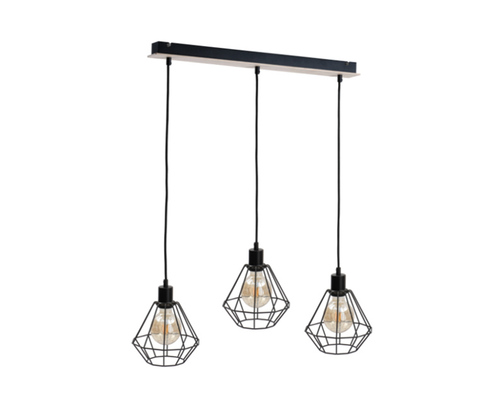 Jelölje be Keter Lighting ATWOOD 565 függőlámpa 3×E27 fekete, rétegelt lemezzel
