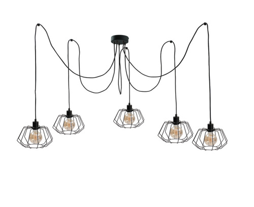 Jelölje be Keter Lighting Luna Black függőlámpa, fekete, 5 × E27