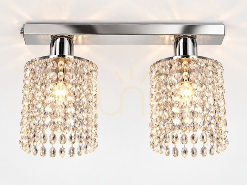 Jelölje be Keter Lighting Diament 539 króm mennyezeti lámpa, K9 kristály, 2×E27, 50 cm