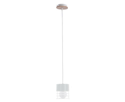Jelölje be Keter Lighting CASA függőlámpa fehér fém rétegelt lemez 1xE27 kosaras búra 12 cm 100 cm 793