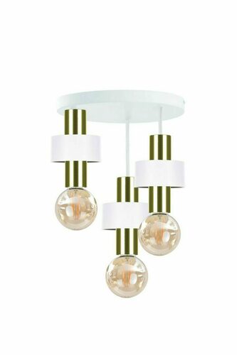 Jelölje be Keter Lighting UNICA WHITE/GOLD mennyezeti lámpa 3xE27 fehér-arany 32 cm