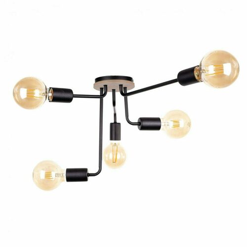 Jelölje be Mennyezeti lámpa 5xE27 NIXON WOOD BLACK