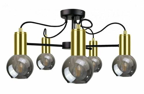 Jelölje be Mennyezeti lámpa 5xE27 LIV BLACK / GOLD