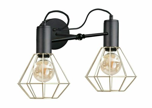 Jelölje be Keter Lighting LARS BLACK/GOLD 2×E27 fekete-arany fali lámpa