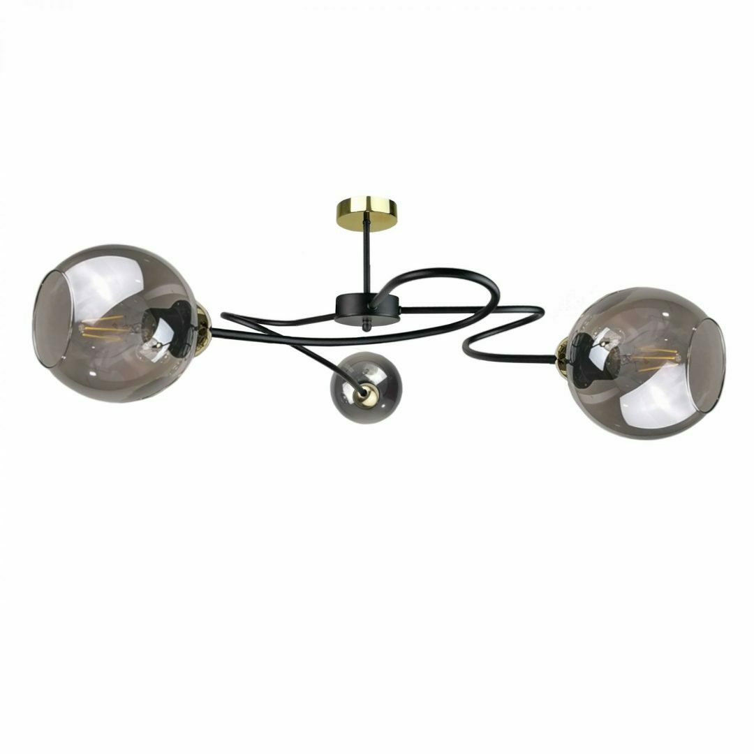 Jelölje be Mennyezeti lámpa 3xE27 BLOM BLACK / GOLD Mennyezeti lámpa 3xE27 BLOM BLACK / GOLD
