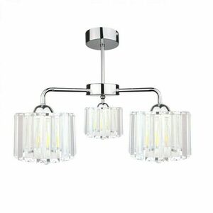Keter Lighting DECO 1895 mennyezeti csillár, ezüstszínű, 3×E27, kristálybúrákkal small 0