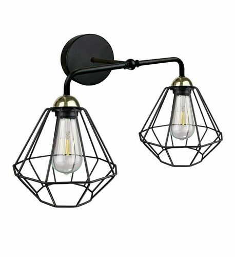 Jelölje be FOSKAL BLACK/GOLD fali lámpa 2xE27, drótbúrákkal, Keter Lighting