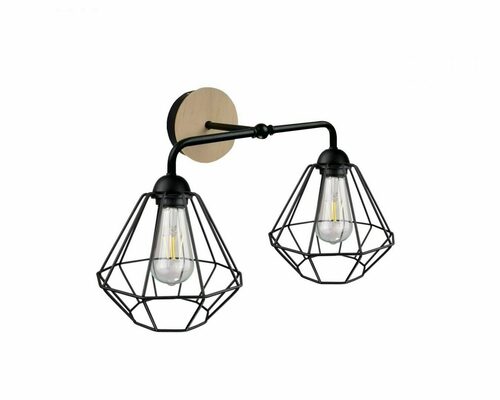 Jelölje be Fali lámpa 2xE27 FOSKAL BLACK WOOD