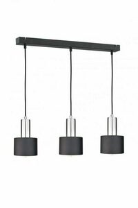 Keter Lighting LUCE BLACK SILVER 2054 függőlámpa, 3×E27, fekete/króm small 0