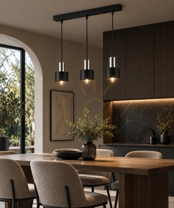 Keter Lighting LUCE BLACK SILVER 2054 függőlámpa, 3×E27, fekete/króm small 1