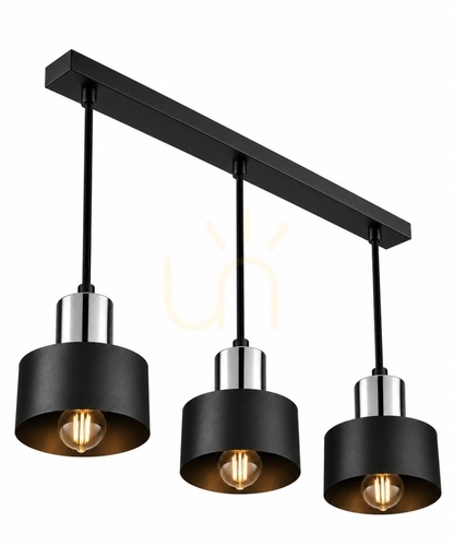 Jelölje be Keter Lighting LUCE BLACK SILVER 2054 függőlámpa, 3×E27, fekete/króm