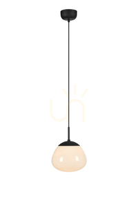 Függőlámpa Markslojd RISE 108295 fekete-fehér üveg fém 25 cm small 0