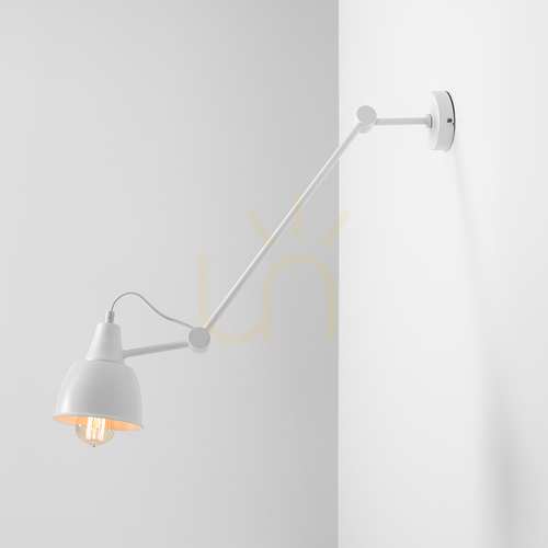 Jelölje be Aldex Aida White mennyezeti lámpa állítható karral, fehér fém, E27, 14 cm búra, 814PL_G