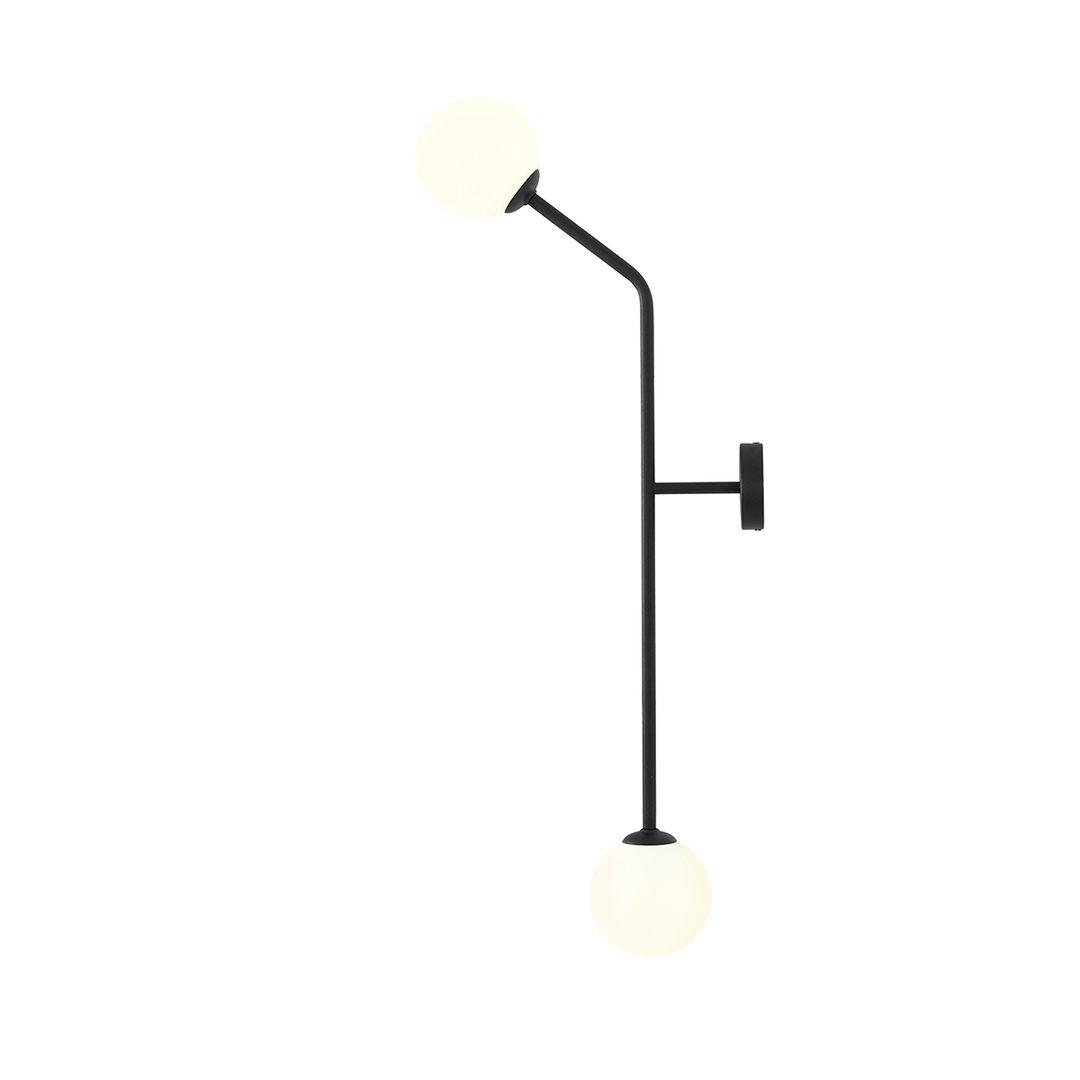 Kilátás Fali lámpa Aldex Pure Black fém üveg 2xE14 99cm 1064D1_2 Fali lámpa Aldex Pure Black fém üveg 2xE14 99cm 1064D1_2