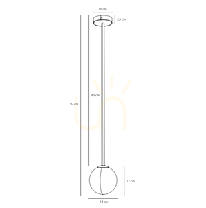 Aldex Pinne Long Brass mennyezeti lámpa, sárgaréz és opálüveg, E14, 92 cm, 1080PL_G40_L small 2
