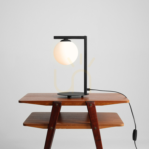 Jelölje be Aldex Zac fekete asztali lámpa E14 LED üveg-fém 39 cm 1038B1_1