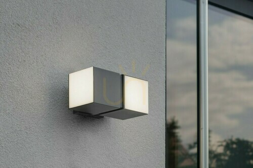 Jelölje be Lutec CUBA 5193808118 kültéri fali lámpa két forgatható LED-kockával, 4000 K, antracit, IP54