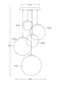Famlight modern függőlámpa Muna 5 darabos szett rozsdamentes acél kivitelben small 1