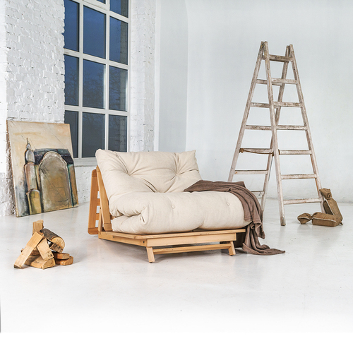 Jelölje be WoodMan LAYTI 90 futonfotel, bükk, Natural/krém WUA-00879
