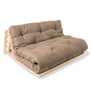 WoodMan LAYTI-140 WUA-01117 kinyitható futon kanapé, natúr bükk, bézs matrac, fekvőfelület 140 × 200 cm small 0
