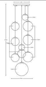 Famlight Muna mennyezeti függőlámpa 10 darabos szett rézből 2 Famlight Muna mennyezeti függőlámpa 10 darabos szett rézből small 2