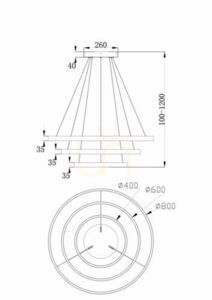 RIM függesztett lámpa 3 gyűrű Ø80 cm 115W 4000K sárgaréz MOD058PL-L100BS4K Maytoni small 7
