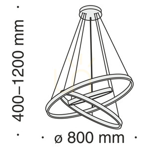 RIM függesztett lámpa 3 gyűrű Ø80 cm 115W 4000K sárgaréz MOD058PL-L100BS4K Maytoni small 8