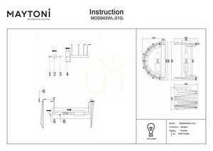 Maytoni PUNTES MOD043WL-01G arany fali lámpa E14 small 3