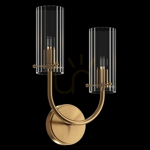 Maytoni ARCO MOD223WL-02BS fali lámpa, sárgaréz, 2 × G9, bordázott üveg, 38 × 25 cm small 1