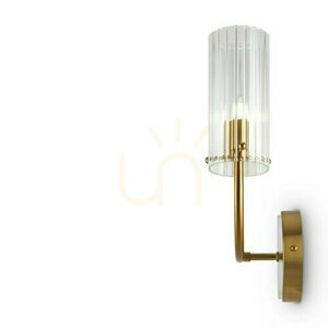 Maytoni ARCO MOD223WL-02BS fali lámpa, sárgaréz, 2 × G9, bordázott üveg, 38 × 25 cm small 2