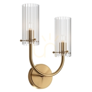 Maytoni ARCO MOD223WL-02BS fali lámpa, sárgaréz, 2 × G9, bordázott üveg, 38 × 25 cm small 3