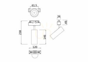 FOCUS LED-es gyűjtősín reflektor TR019-2-15W4K-B Maytoni small 4