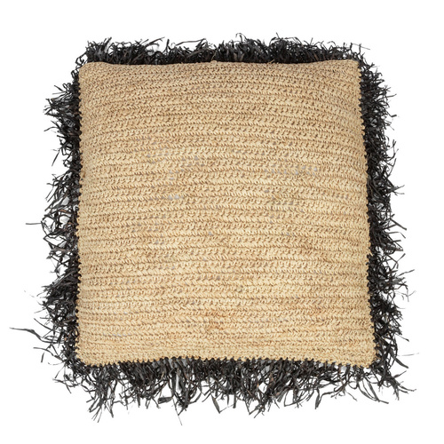Jelölje be A Raffia párnahuzat négyzet alakú - természetes fekete - 60x60.