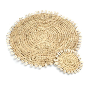 Raffia kagylós tányéralátét - natúr small 2