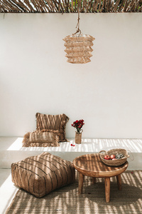 BAZAR BIZAR Raffia rafia párnahuzat 30×50 cm, natúr, rojtos small 7