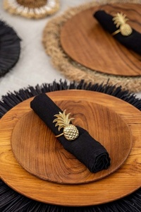 Teak gyökér kerek tányér - L small 4