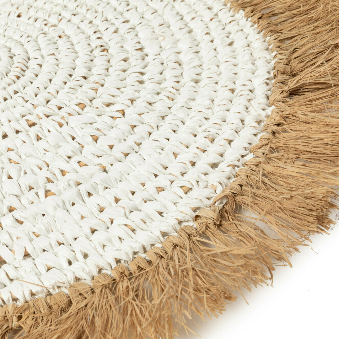 Előnézet Bazar Bizar Water Hyacinth Raffia tányéralátét, fehér/natúr, 45 cm Bazar Bizar Water Hyacinth Raffia tányéralátét, fehér/natúr, 45 cm