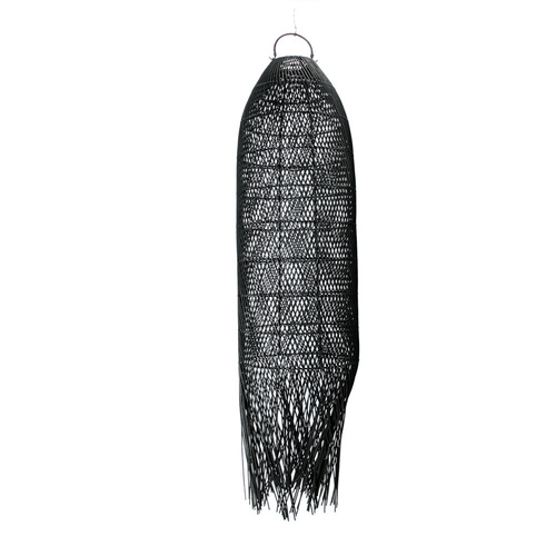 Jelölje be Fekete rojtos lámpa - The Squid L, E27, Rattan, fonott - eladó