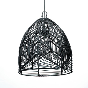 Fekete fonott függőlámpa - The Bala M, E27, Rattan small 8