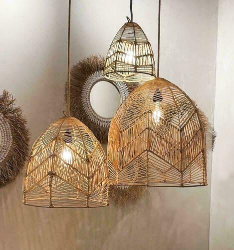 Jelölje be Asztali függőlámpa - The Bala S, E27, Rattan, skandináv stílusban