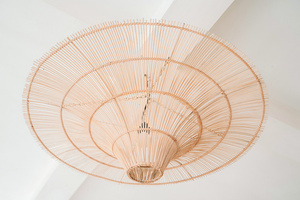 Kalapos függőlámpa - The Sky Pendant XXL, E27, Rattan, boho stílusú small 4