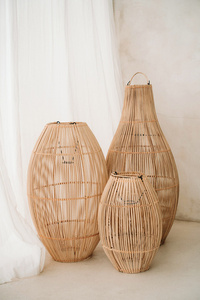 Nappali mennyezeti lámpa - The Zuri S, E27, Rattan, scandi boho small 3