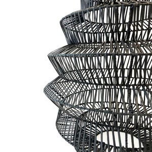 Fekete függőlámpa - Good Vibes M, E27, Rattan small 2
